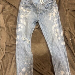 👖 Purple Brand Bleached Monogram Jeans Designer Jeans Streetwear Authentic